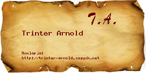 Trinter Arnold névjegykártya